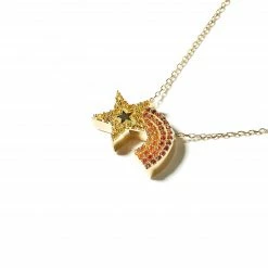 Campbell + Charlotte JuJu Shooting Star Charm Necklace - Orange Wear