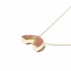 Campbell + Charlotte Wear JuJu Rainbow Charm Necklace - Pink, Yellow & Orange