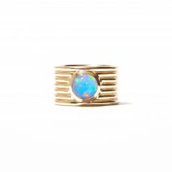 Campbell + Charlotte Wear Found Cigar Band Ring - Peruvian Opal