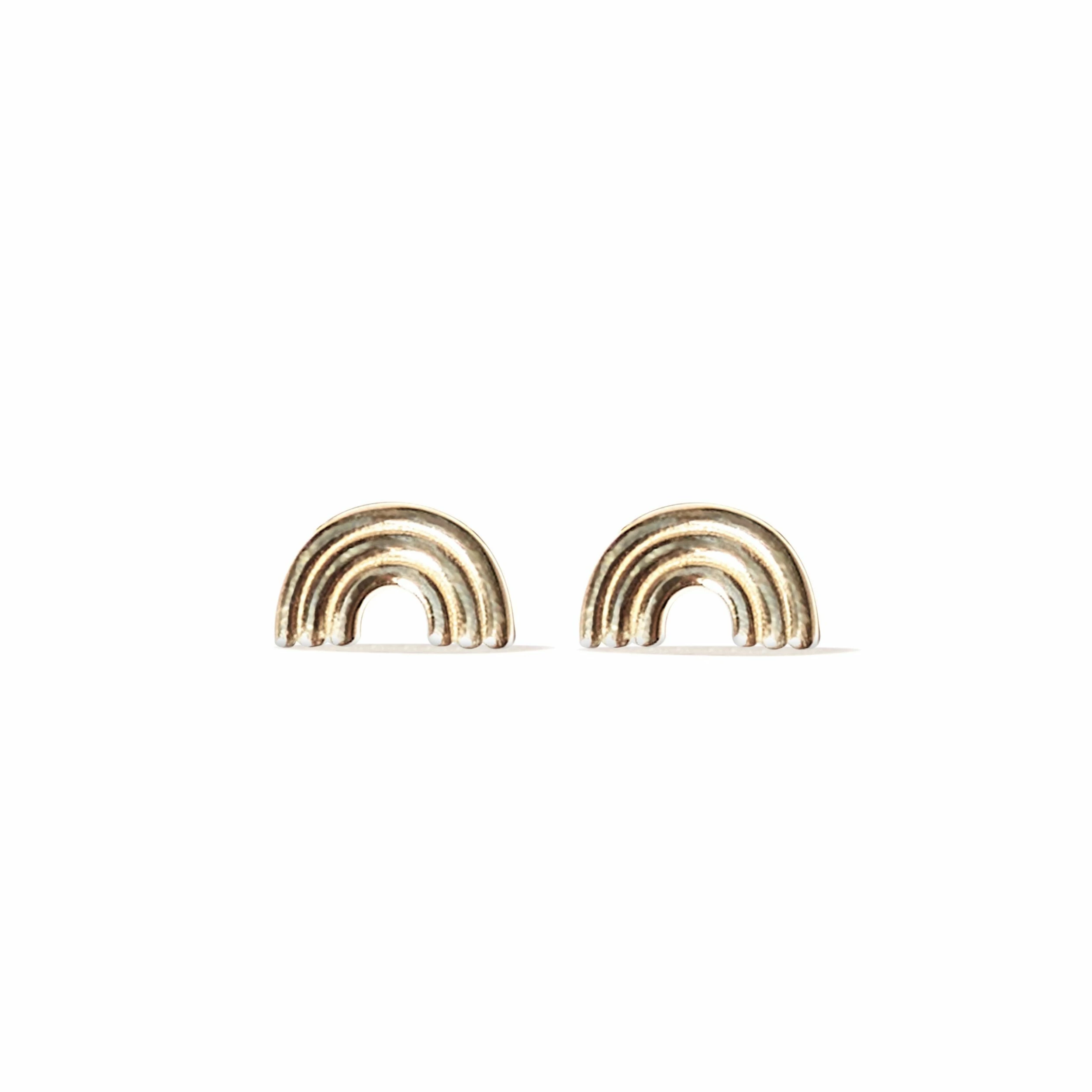 Campbell + Charlotte Mini Juju Rainbow Stud Earrings Wear 1 Campbell + Charlotte Mini Juju Rainbow Stud Earrings Wear