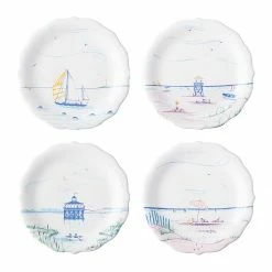 Juliska Country Estate Seaside Party Plates, Assorted Set/4 Live