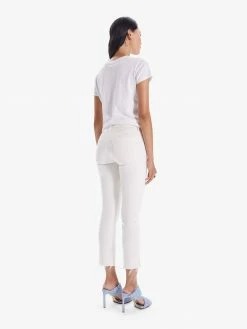 MOTHER Mid Rise Dazzler Crop Fray, Cream Puffs Wear