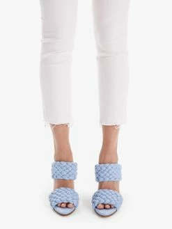 MOTHER Mid Rise Dazzler Crop Fray, Cream Puffs Wear