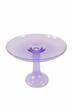 Estelle Colored Glass Cake Stand, Lavender