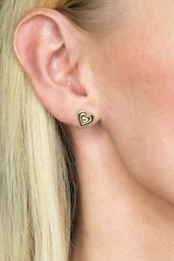 Campbell + Charlotte Mini Juju Heart Stud Earrings Wear