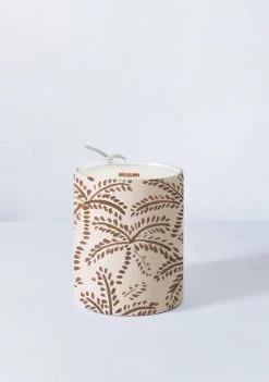 ALEPEL Home Décor & Accessories Taupe Abstract Palms Beige Candle
