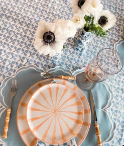 Pomelo Casa Casa Melocoton Dinner Plate With Candy Cane Stripes Live