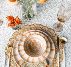 Pomelo Casa Casa Melocoton Salad Plate With Candy Cane Stripes