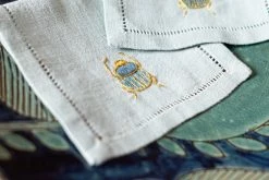 Malaika Linens SCARAB COCKTAIL NAPKINS (Set Of 6)