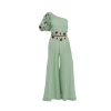 Fanm Mon Datcha Mint Green Linen One Shoulder Jumpsuit