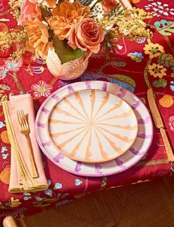 Pomelo Casa Casa Melocoton Salad Plate With Candy Cane Stripes