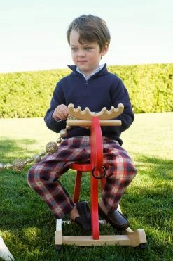 Busy Bees For Kids Alex Boys Flat Front Pant, Red Plaid