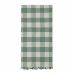 Heather Taylor Home Gingham Tea Towel, Sage