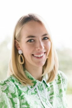 M Donohue Collection Ava White Rattan Teardrop