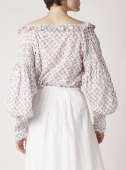 Thierry Colson Yentl Blouse, Rosebuds Orange X Blue Wear