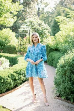 Beverly Drive Cotton Lawn Mini Day Gown, Azure