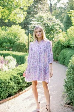 Beverly Drive Cotton Lawn Mini Day Gown In Heather
