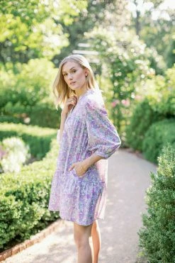 Beverly Drive Cotton Lawn Mini Day Gown In Heather