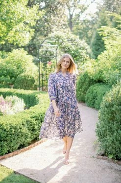 Beverly Drive Cotton Lawn Midi Day Gown, Coral Wear