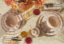 Pomelo Casa Casa Melocoton Salad Plate With Candy Cane Stripes