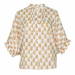 Emerson Fry Mandarin Collar Top, Little Marigolds Organic