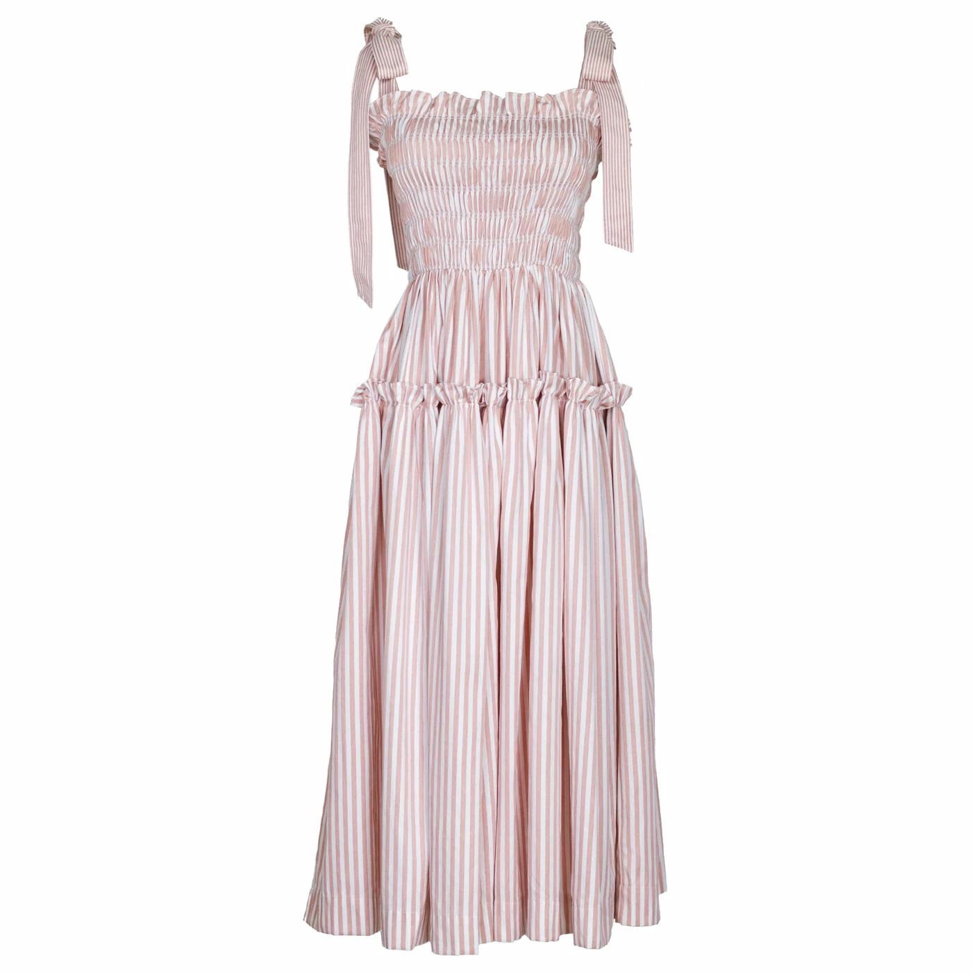 En Saison Wear Ida Smocked Midi Dress, Pink 1 En Saison Wear Ida Smocked Midi Dress, Pink