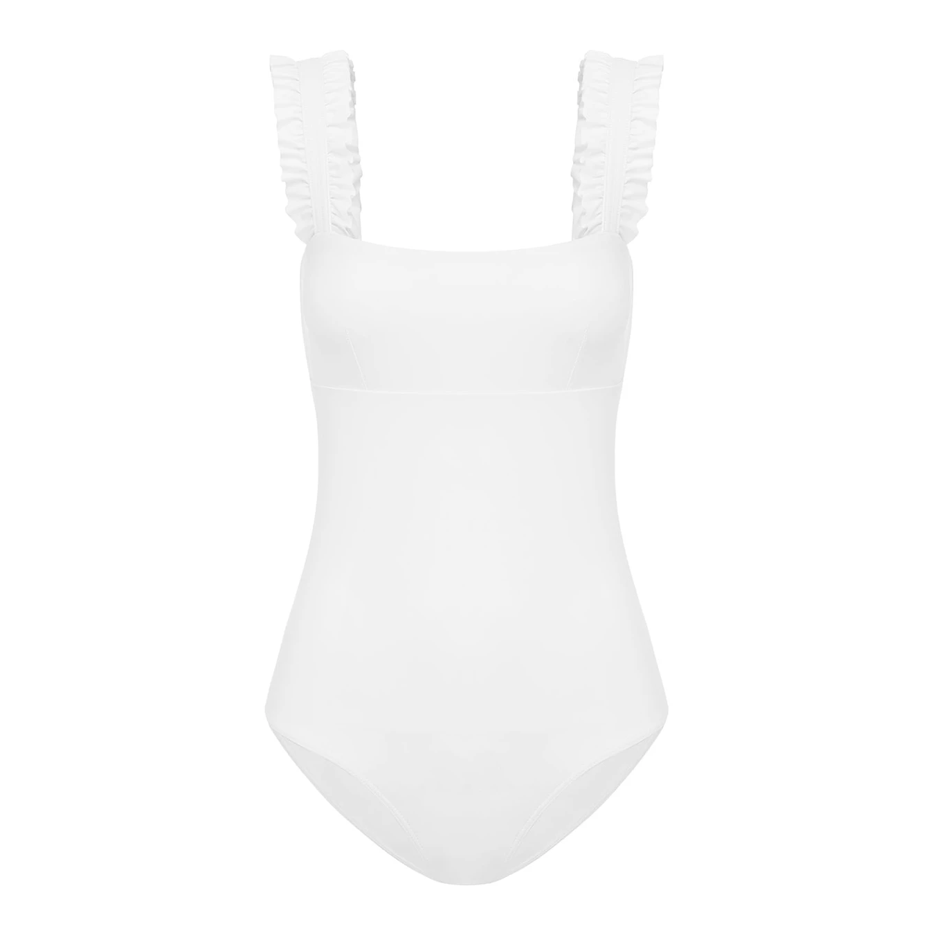 EPHEMERA Ruffle One Piece, Optical White Wear 1 EPHEMERA Ruffle One Piece, Optical White Wear