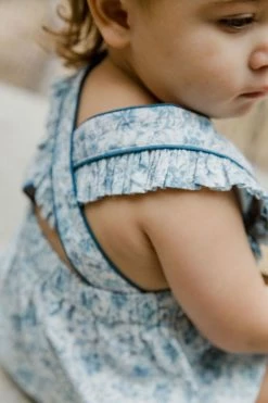 Baybala Elizabeth Playsuit In Floral Blues For Kids