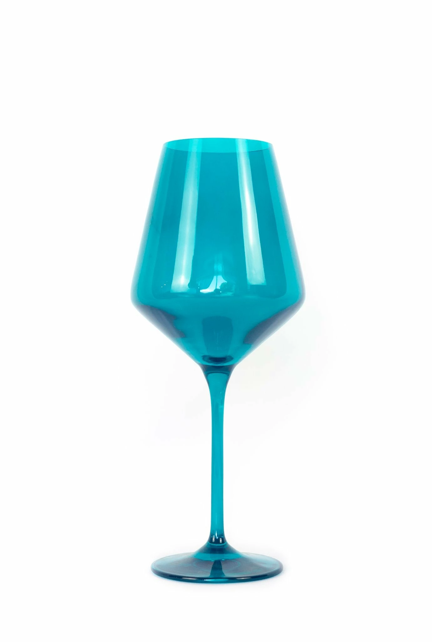 Estelle Colored Glass Live Wine Glass (Set Of 2), Teal 1 Estelle Colored Glass Live Wine Glass (Set Of 2), Teal
