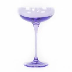 Estelle Colored Glass Champagne Coupe (Set Of 2), Lavender