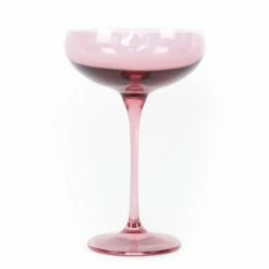 Estelle Colored Glass Champagne Coupe (Set Of 2), Rose