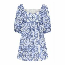 Borgo De Nor Eta Broderie Anglaise Mini Dress, Blue