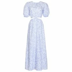 Faithfull The Brand Alessandria Midi Dress, Blue Martine Floral Print