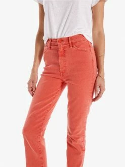 MOTHER The Swooner Rascal Ankle Fray, Flame Scarlett