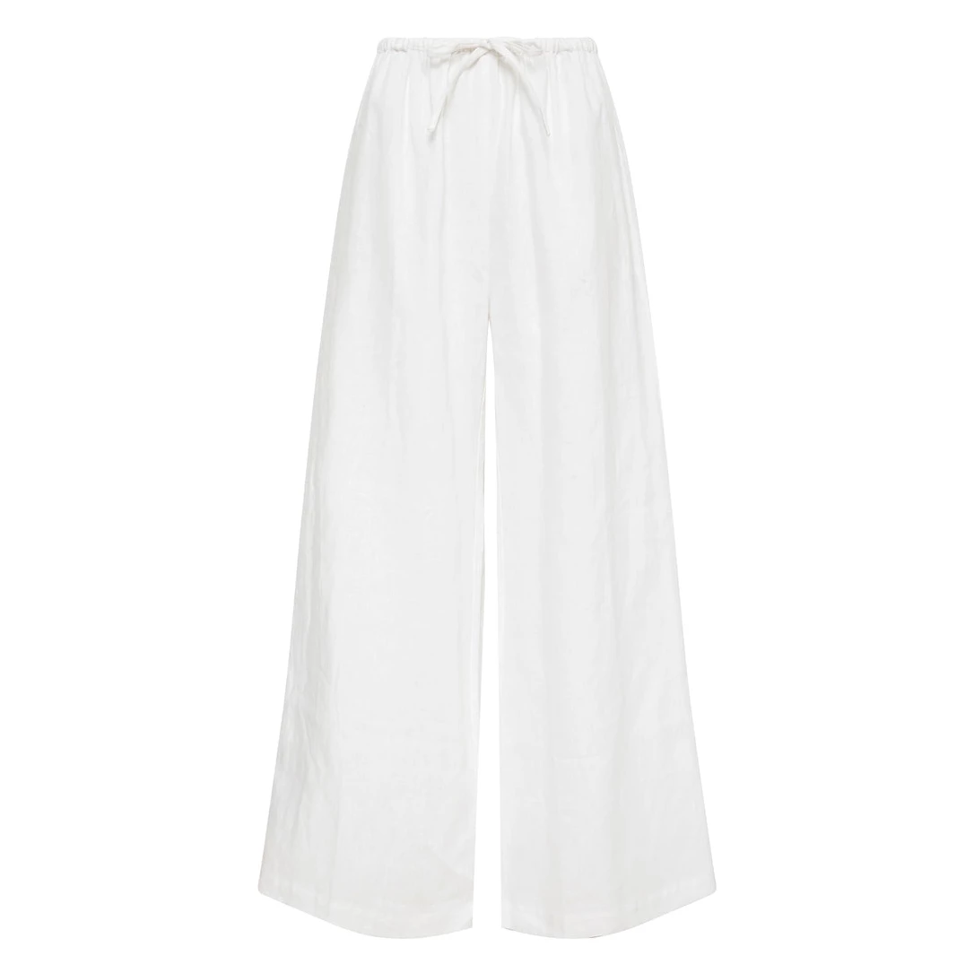 Faithfull The Brand Solano Pants, Plain White Wear 1 Faithfull The Brand Solano Pants, Plain White Wear