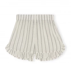 Ganni Light Stripe Shorts, Egret Wear