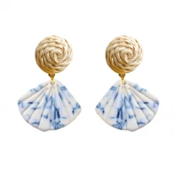 M Donohue Collection Grace Willow Blue And White Earrings