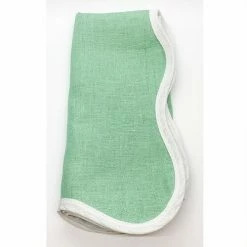 Fenwick Fields Linen Scalloped Square, Garden Green Live