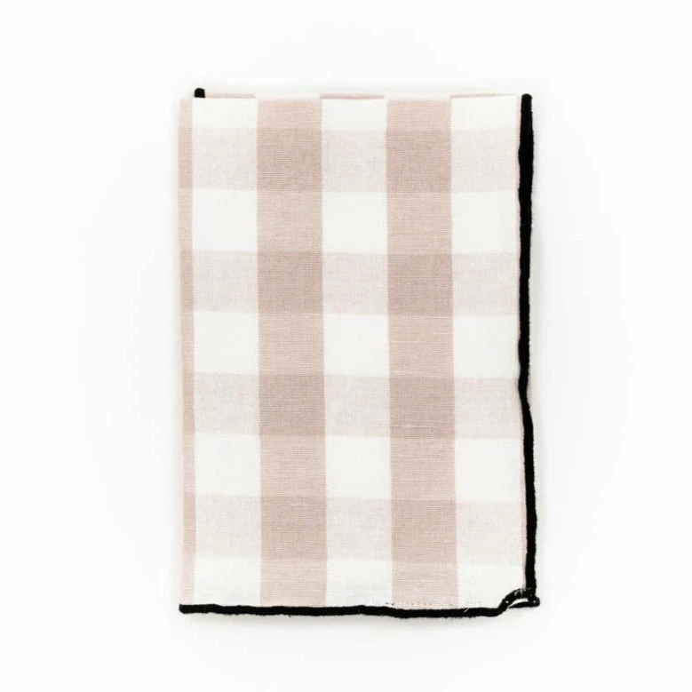 Maison De Vacances Gingham Napkin, Blush/Noir 1 Maison De Vacances Gingham Napkin, Blush/Noir