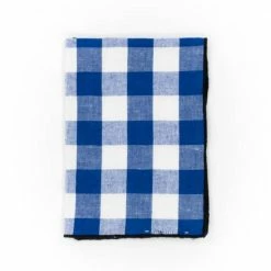 Maison De Vacances Live Gingham Napkin, Cobalt/Noir