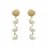 M Donohue Collection Wear Grace Cotton Triple Pearl Earrings