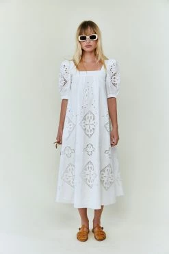 Hunter Bell Waverly Dress, White Embroidered Eyelet