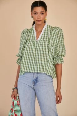 Hunter Bell Mia Top, Green Check