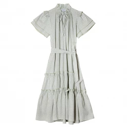 Hunter Bell Matthews Dress, Pale Green Check