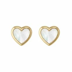 ASHA ACCESSORIES Heart Studs - Mother Of Pearl