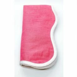 Fenwick Fields Linen Scalloped Square, Hibiscus Pink Live 9 Fenwick Fields Linen Scalloped Square, Hibiscus Pink Live