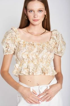 En Saison Opposites Top, Yellow Under $200