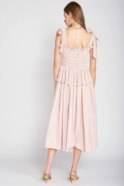 En Saison Wear Ida Smocked Midi Dress, Pink 7 En Saison Wear Ida Smocked Midi Dress, Pink