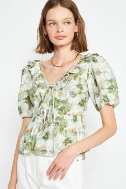 En Saison Lario Blouse, Green