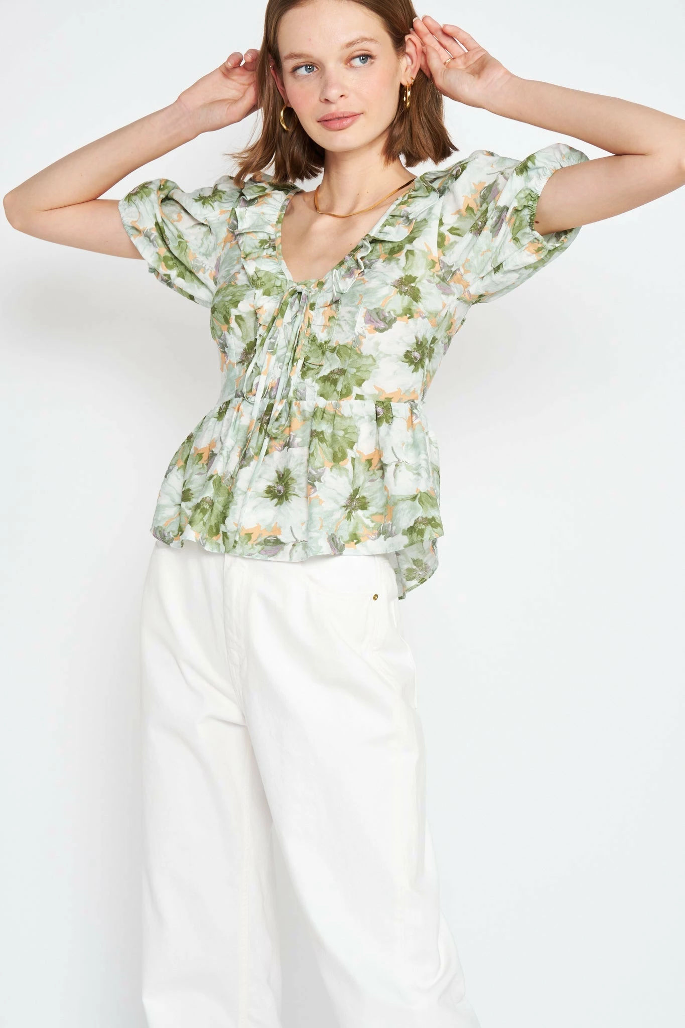 En Saison Lario Blouse, Green 3 En Saison Lario Blouse, Green